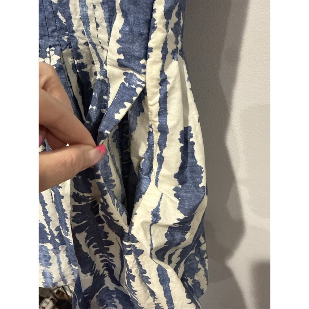 Banana Republic BR Women’s Blue Ivory Abstract Print Fit & Flare Dress Size 0 - Picture 7 of 12